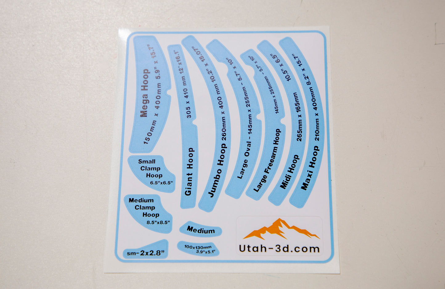 Bernina Embroidery Hoop Stickers